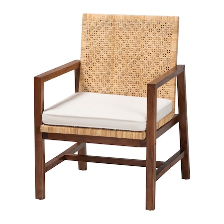 Bali & Pari Lovina Bohemian Light Honey Rattan and Acacia Wood Arm Chair 245-13574-ZORO